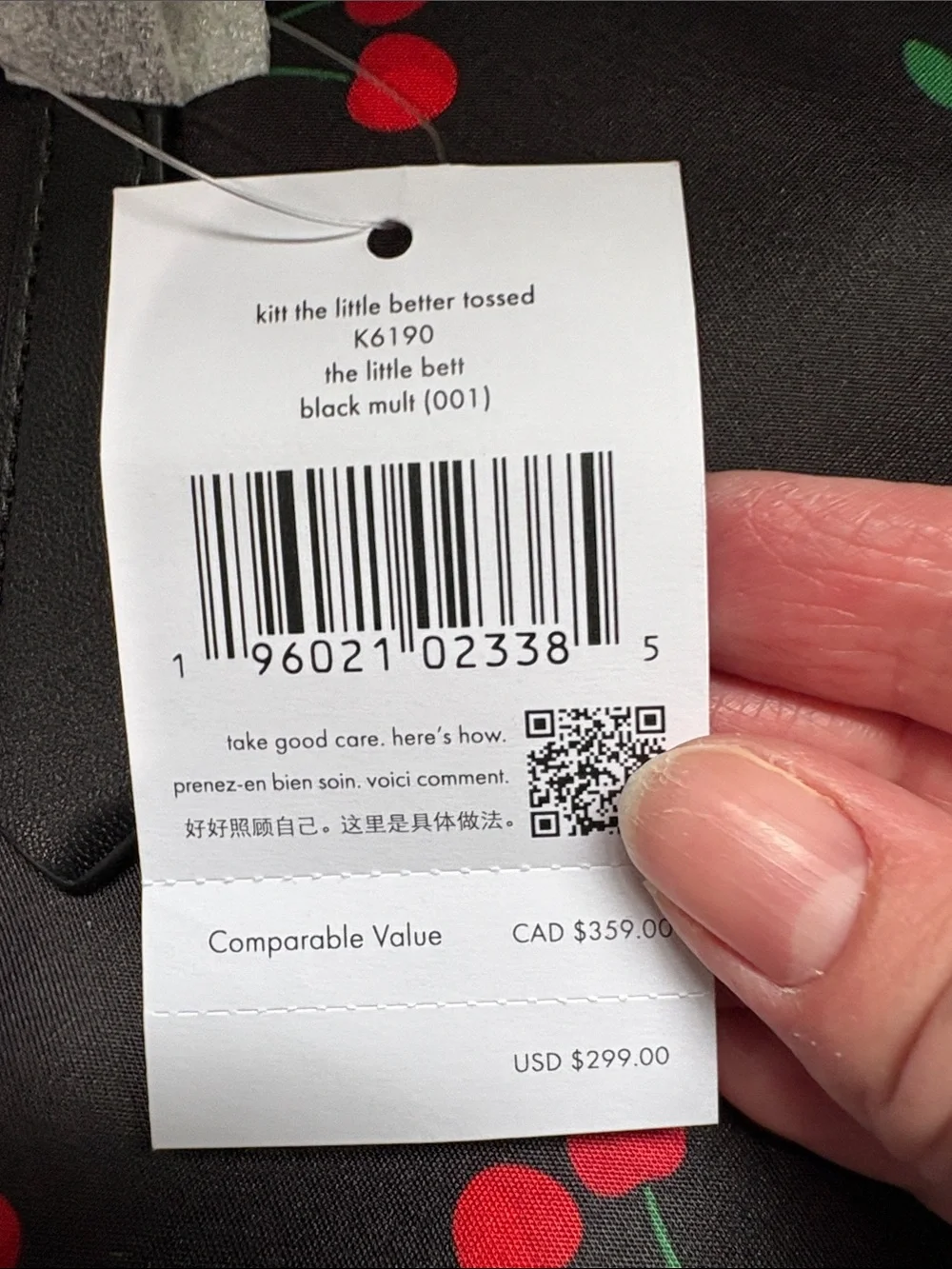 Kate spade cherry nylon tote bag the little belt
